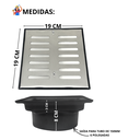Ver imagem 5 de Ralo Quadrado 20x20 Inox Abre Fecha Coletor Saída 150mm Quintal Varanda