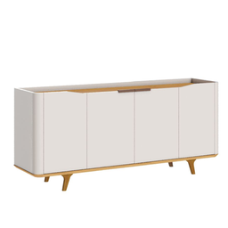 Balcão Buffet Sala Jantar Arc Offwhite 4 Portas 1,80m Mdp - 3