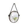 Espelho Decorativo Adnet Marrom Alça Corda Naval Preta 40 cm Redondo 40 cm - 2