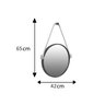 Espelho Decorativo Adnet Marrom Alça Corda Naval Preta 40 cm Redondo 40 cm - 8