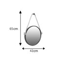 Ver mais imagens de Espelho Decorativo Adnet Marrom Alça Corda Naval Preta 40 cm Redondo 40 cm