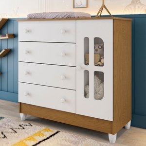 Cômoda Infantil com Fraldário Gabrielle Branco