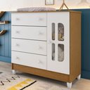 Ver imagem 1 de Cômoda Infantil com Fraldário Gabrielle Branco