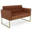 Ver imagem 1 de Sofá Namoradeira Base Industrial Dourado Ana Sintético Pu Nozes - Ibiza