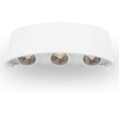 Arandela de Parede Preta 6 Feixes 6w Branco Quente