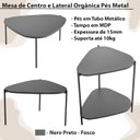 Ver imagem 2 de Kit Mesa de Centro e Lateral Organica Pes Metal Preto Nero Artesano