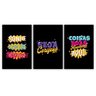 Conjunto De Placas Decorativas Trio Frases Iv Cor:colorido - 1