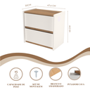 Ver imagem 5 de Mesa de Cabeceira 2 Gavetas Duo 475 MDP Byhouse