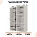 Ver imagem 3 de Guarda Roupa Casal Modulado Versa MDF 4 Portas com 10 Prateleiras