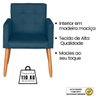 Poltrona Decorativa para Sala de Espera Comercial Tecido Suede Base de Madeira Pés Palito - 4