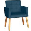 Ver imagem 1 de Poltrona Decorativa para Sala de Espera Comercial Tecido Suede Base de Madeira Pés Palito