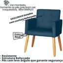 Ver imagem 2 de Poltrona Decorativa para Sala de Espera Comercial Tecido Suede Base de Madeira Pés Palito