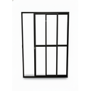 Ver imagem 2 de Porta Sacada 2 Folhas Aluminio Preto com Fechadura 2,10x1,20 Linha 25