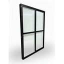 Ver imagem 4 de Porta Sacada 2 Folhas Aluminio Preto com Fechadura 2,10x1,20 Linha 25
