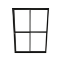 Ver imagem 1 de Porta Sacada 2 Folhas Aluminio Preto com Fechadura 2,10x1,20 Linha 25