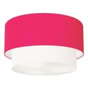 Ver imagem 2 de Plafon Duplo Cilíndrico Vivare Md-3045 Cúpula Tecido 40x35cm - Bivolt Rosa-pink-branco 127/220v