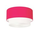 Ver imagem 1 de Plafon Duplo Cilíndrico Vivare Md-3045 Cúpula Tecido 40x35cm - Bivolt Rosa-pink-branco 127/220v