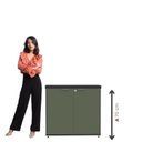 Ver imagem 6 de Armário Baixo para Escritório com 2 Portas Pivotantes PE40 Cinza/Preto/Sálvia