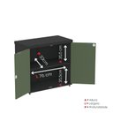 Ver imagem 7 de Armário Baixo para Escritório com 2 Portas Pivotantes PE40 Cinza/Preto/Sálvia