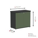 Ver imagem 4 de Armário Baixo para Escritório com 2 Portas Pivotantes PE40 Cinza/Preto/Sálvia