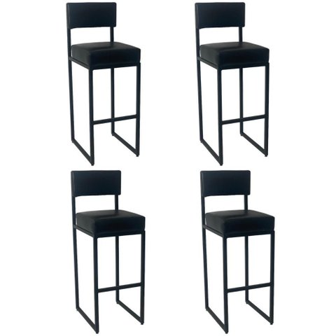 Kit 4 Banqueta para Churrasqueira Balcão Alta Estofada Nova