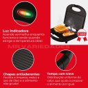 Ver imagem 3 de Sanduicheira Grill 2 em 1 Kian Preta Elétrica 110v 127v 750w Cor Preto