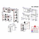 Ver imagem 3 de Armário de Cozinha com Mesa Gourmet Pequim Multimóveis Mp2205 Preto