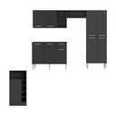 Ver imagem 6 de Armário de Cozinha com Mesa Gourmet Pequim Multimóveis Mp2205 Preto