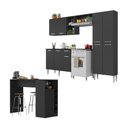 Ver imagem 1 de Armário de Cozinha com Mesa Gourmet Pequim Multimóveis Mp2205 Preto
