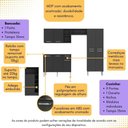Ver imagem 2 de Armário de Cozinha com Mesa Gourmet Pequim Multimóveis Mp2205 Preto