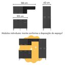 Ver imagem 5 de Armário de Cozinha com Mesa Gourmet Pequim Multimóveis Mp2205 Preto