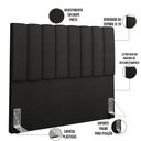 Ver imagem 3 de Cabeceira Cama Box Casal 140 cm Dália W01 Crepe Preto - Lyam Decor