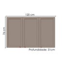 Ver imagem 3 de Armario Aereo 120 Cm 3 Portas Unna Gris Poliman
