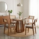 Ver imagem 7 de Mesa de Jantar Redonda Pitanga com 4 Cadeiras Estofadas Acai Linho Bege Natuem