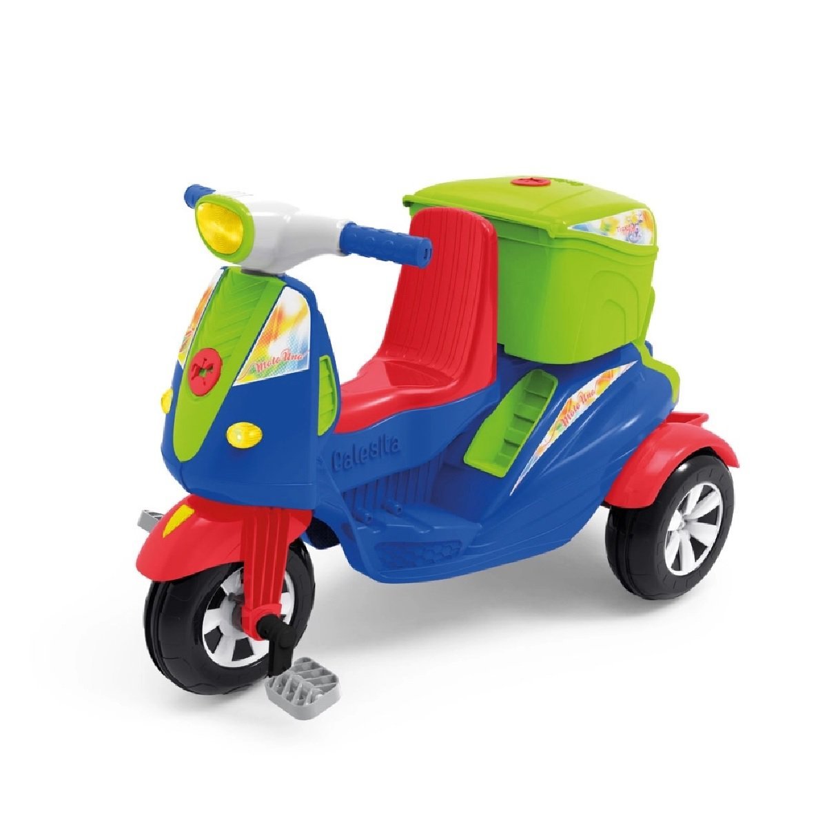 Triciclo Passeio ou Pedal Infantil Com Bau Moto Uno 1035 - 2