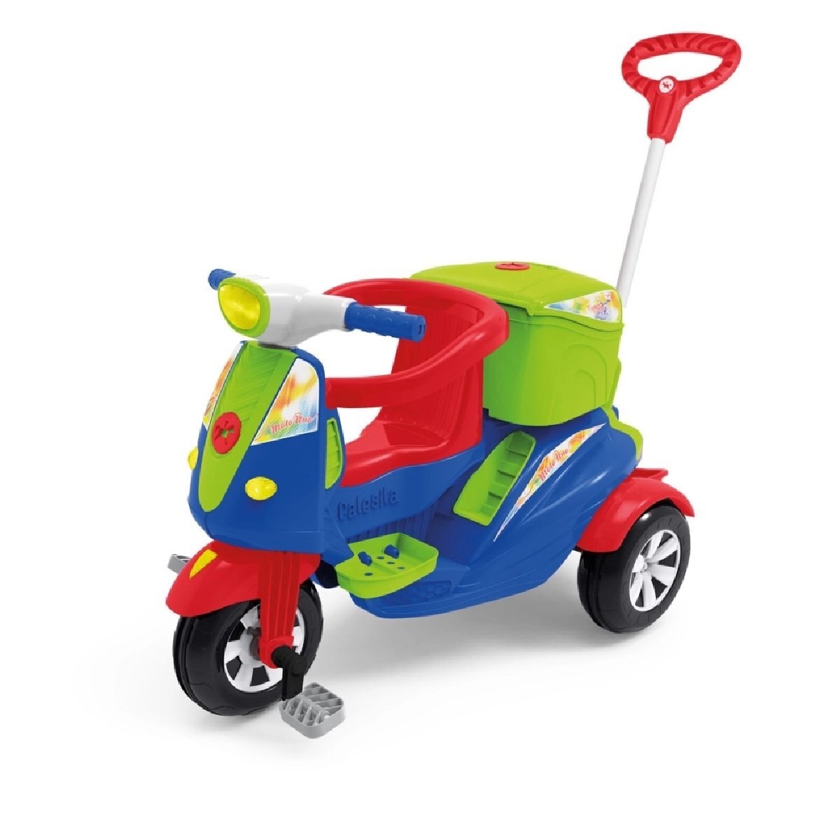 Triciclo Passeio ou Pedal Infantil Com Bau Moto Uno 1035 - 3