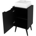 Ver imagem 2 de Gabinete para Banheiro 45 Cm Cuba Quadrada 1 Porta Retrô Preto