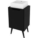 Ver imagem 1 de Gabinete para Banheiro 45 Cm Cuba Quadrada 1 Porta Retrô Preto
