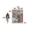 Ver imagem 4 de Guarda Roupa Solteiro com Espelho Mdf 3 Gavetas - Toledo-branco - Móveis Novo Horizonte