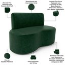 Ver imagem 4 de Sofá 2 Lugares 140cm Orgânico para Sala de Estar Living Larissa L02 Couríssimo Verde - Lyam Decor