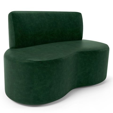 Sofá 2 Lugares 140cm Orgânico para Sala de Estar Living Larissa L02 Couríssimo Verde - Lyam Decor