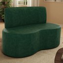Ver imagem 3 de Sofá 2 Lugares 140cm Orgânico para Sala de Estar Living Larissa L02 Couríssimo Verde - Lyam Decor