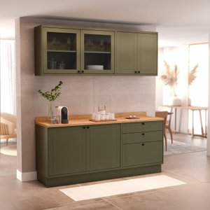 Cozinha Compacta 4 Peças 6 Portas 3 Gavetas com Tampo Sevilha