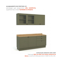 Ver imagem 6 de Cozinha Compacta Modulada 4 Peças 6 Portas 3 Gavetas com Vidro e Tampo 100% MDF Sevilha Verde Hill