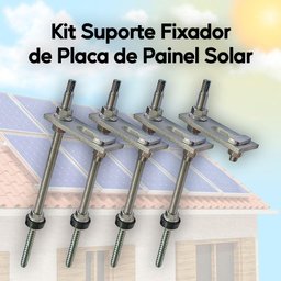 Estrutura Painel Solar Suporte Parafuso Telhado - Kit 2 Un - 4