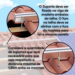 Estrutura Painel Solar Suporte Parafuso Telhado - Kit 2 Un - 2