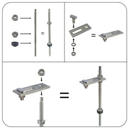Estrutura Painel Solar Suporte Parafuso Telhado - Kit 2 Un - 6
