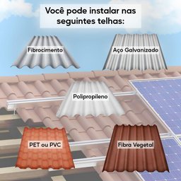 Estrutura Painel Solar Suporte Parafuso Telhado - Kit 2 Un - 5