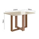 Ver imagem 2 de Mesa 1,20x90 com Vidro Canto Redondo Canela Off White