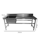 Ver imagem 2 de Pia de Inox 150x70x85 com 1 Tanque Esquerdo Frigopro